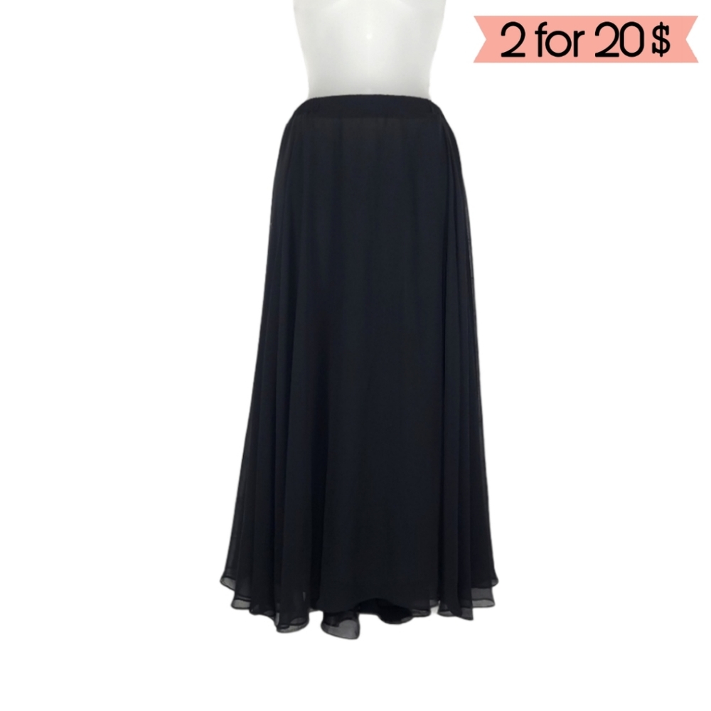 Patra | Black Chiffon Maxi Skirt